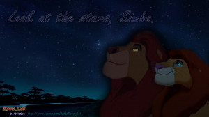 Simba The Lion King Mufasa & Simba love night sky star Wallpaper HD 2