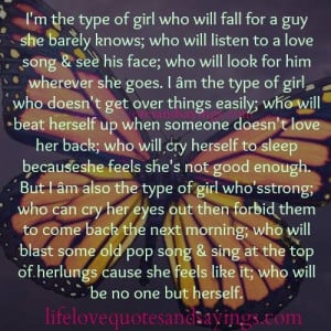 the type of girl who will fall for a guy she barely