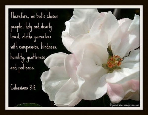 ... , kindness, humility, gentleness and patience.