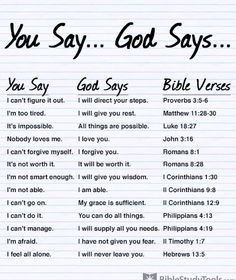 You Say... God Says... the difference is God's word is Truth.