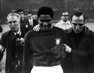 semifinal of the World Cup at Wembley, London. Eusebio, the Portuguese ...