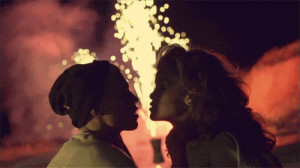 couple, fireworks, gif, kiss, love, night, perfect, pretty, rihanna ...