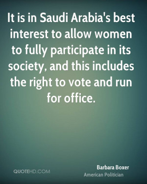 It is in Saudi Arabia's best interest to allow women to fully ...