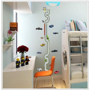 growth chart ruler kids wall stickers lovely bear butterflies kids