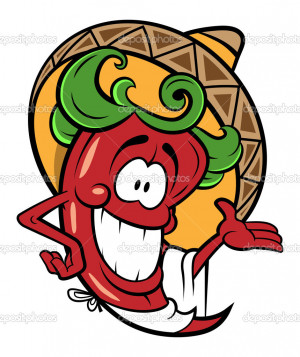 Mexican Pepper Cartoon Character...