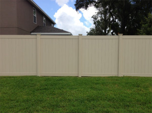 Tan Vinyl Fence