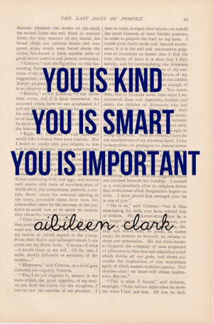 art print YOU IS KIND - The Help movie quote - vintage dictionary art ...