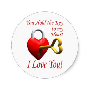 You Hold The Key To My Heart I Love You Classic Round Sticker