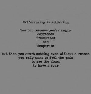 quote Black and White text depressed self harm cut cutting wrist bleed ...
