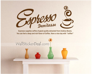 Espresso Supplies Coffee Quotes Wall Stickers