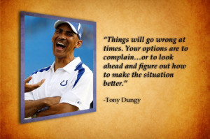 Things will go wrong at times.. -Tony Dungy Quotes