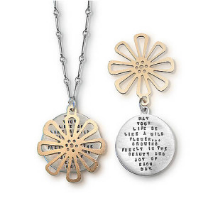 ... Be Like a Wildflower Growing Freely, Native American, Quote Necklace