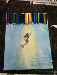 Melted crayon art. DIY. I made it as a Christmas present for my mom ...