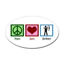 Peace Love Archery Sticker (Oval) for