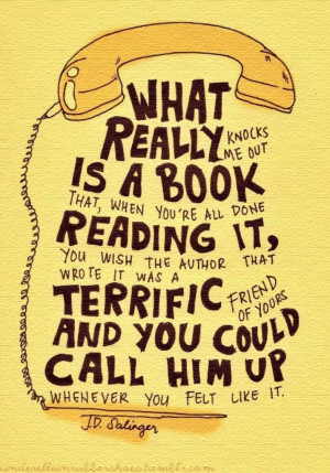 JD Salinger with a quote from the book 
