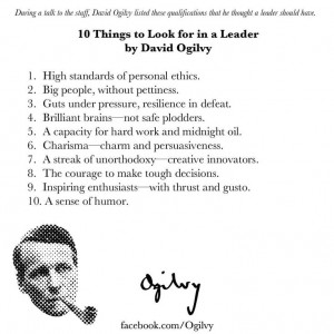 10 Things to Look for in a #Leader by David Ogilvy