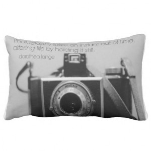 Vintage Camera Quote Dorothea Lange Throw Pillow