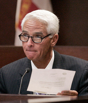 Really, Gov. Crist almost looks like David Byrne, its kind of neat ...