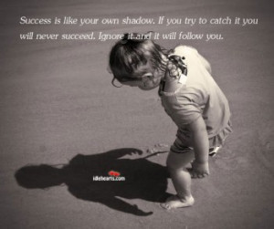 Success Is Like Your Own Shadow. If You Try To….