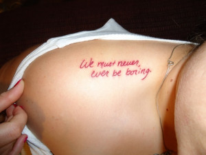 Quotes Tattoo on Right Shoulder