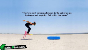 The Two Most Common Elements Quote by Unknown @ Quotespick.com