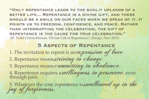 ... the cost, repentence is swallowed up in the joy of forgiveness