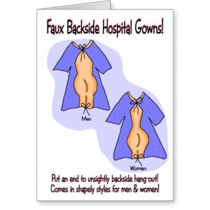 Funny Get Well Card: Hospital Gown Humor