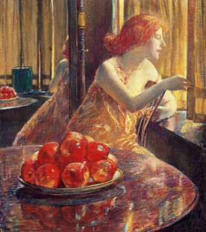 fleurdulys: Reflections (Kitty Hughes) - Childe Hassam 1917