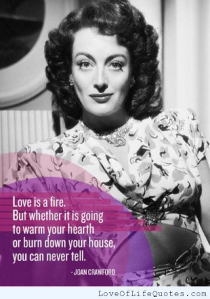 Joan Crawford quote on love
