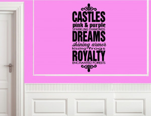 Castles pink & purple sparkling diamonds - Vinyl wall decals quotes ...