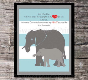 Elephant mom and the little one Love quote - 