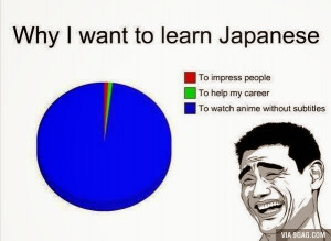 ... To Impress people. To help my career. To watch anime without subtitles