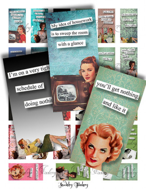 1x2 Domino Collage Sheets Retro Brazen Broads Quotes Scrabble Tile ...