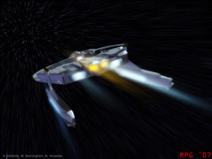 Animation Futuristic Spaceship Warp Speed