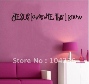 ... -Jesus-Loves-Me-This-I-Know-English-Quote-Vinyl-Wall-Decals-60cm.jpg