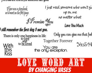 Quotes Fonts Love Wo rd Art Collection 20 Words and Phrases Clip art ...