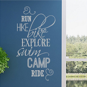 Hike Bike Explore Swim Camp Ride Wall Quotes Words Removable Home Wall ...