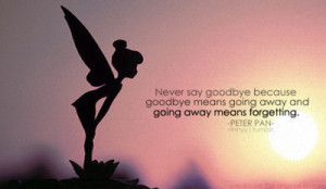 Never Say Goodbye because Goodbye Means Going away and Going Away ...