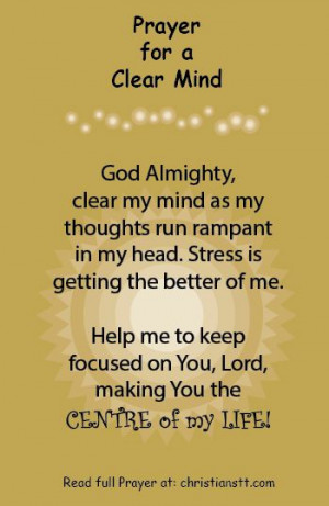 Prayer to Clear My Mind