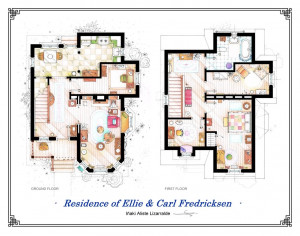 UP- Ellie and Carl Fredricksen House Floor Plans