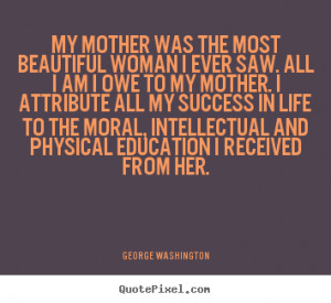 woman I ever saw. All I am I owe to my mother. I attribute all my ...