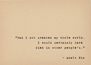 Anais Nin Quote - Literary Art Quote Print - 1920s Flapper Writer ...