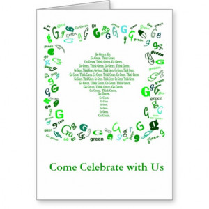 GO GREEN, THINK GREEN Tree in Letter G Greeting Card