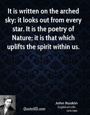 It is written on the arched sky; it looks out from every star. It is ...