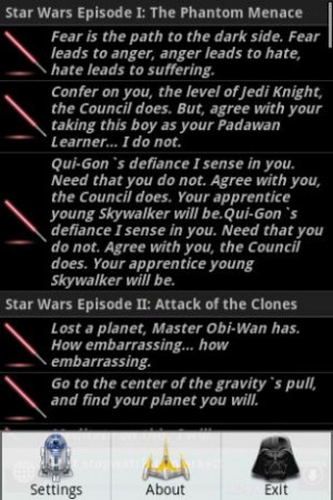 The best Star Wars quotes in Android market.