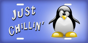 Penguin-just chillin License Plate, Penguin-just chillin License Tag