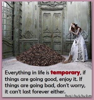 Everything in Life is temporary.