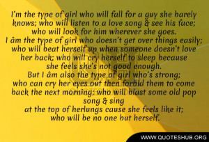 the type of girl who will fall for a guy she barely