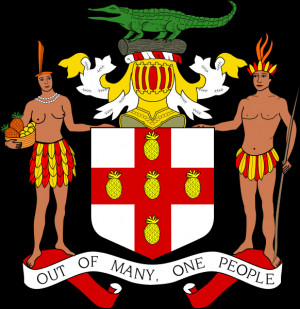 Description Coat of Arms of Jamaica 2.svg