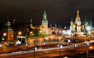 Moscow Night Kremlin Wallpaper